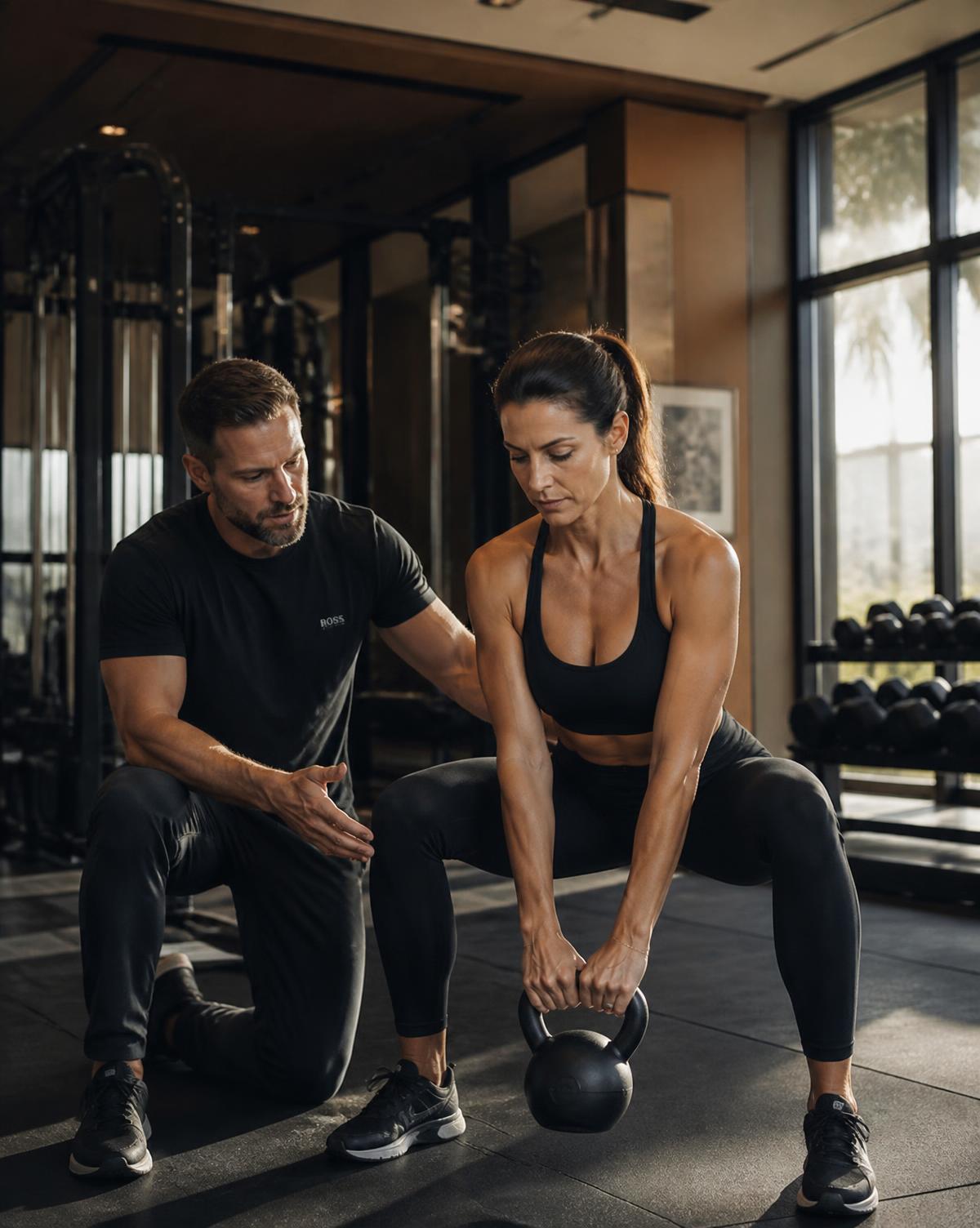 One-to-one personal training session in a premium residential gym